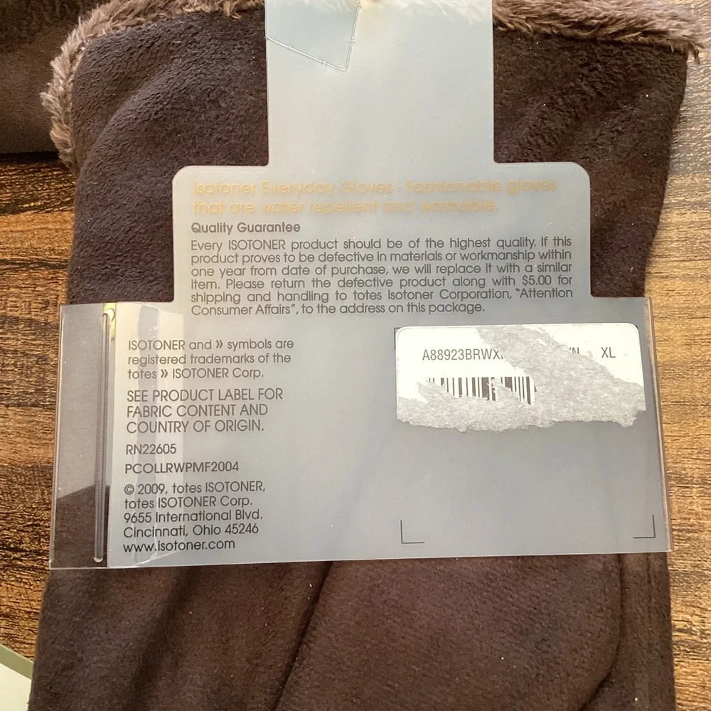 Women’s Isotoner Brushed Microfiber‎ Microluxe Fur Lining Brown Gloves XL NEW